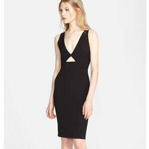 Alice + Olivia Women's Size 4 Black 'Yve' Cutout Sleeveless Sheath Dress